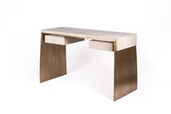 Shagreen Desk with Bronze-Patina Brass Details by R&Y Augousti