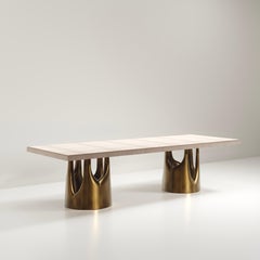 Shagreen Dining Table with Bronze-Patina Brass Accents by R&Y Augousti