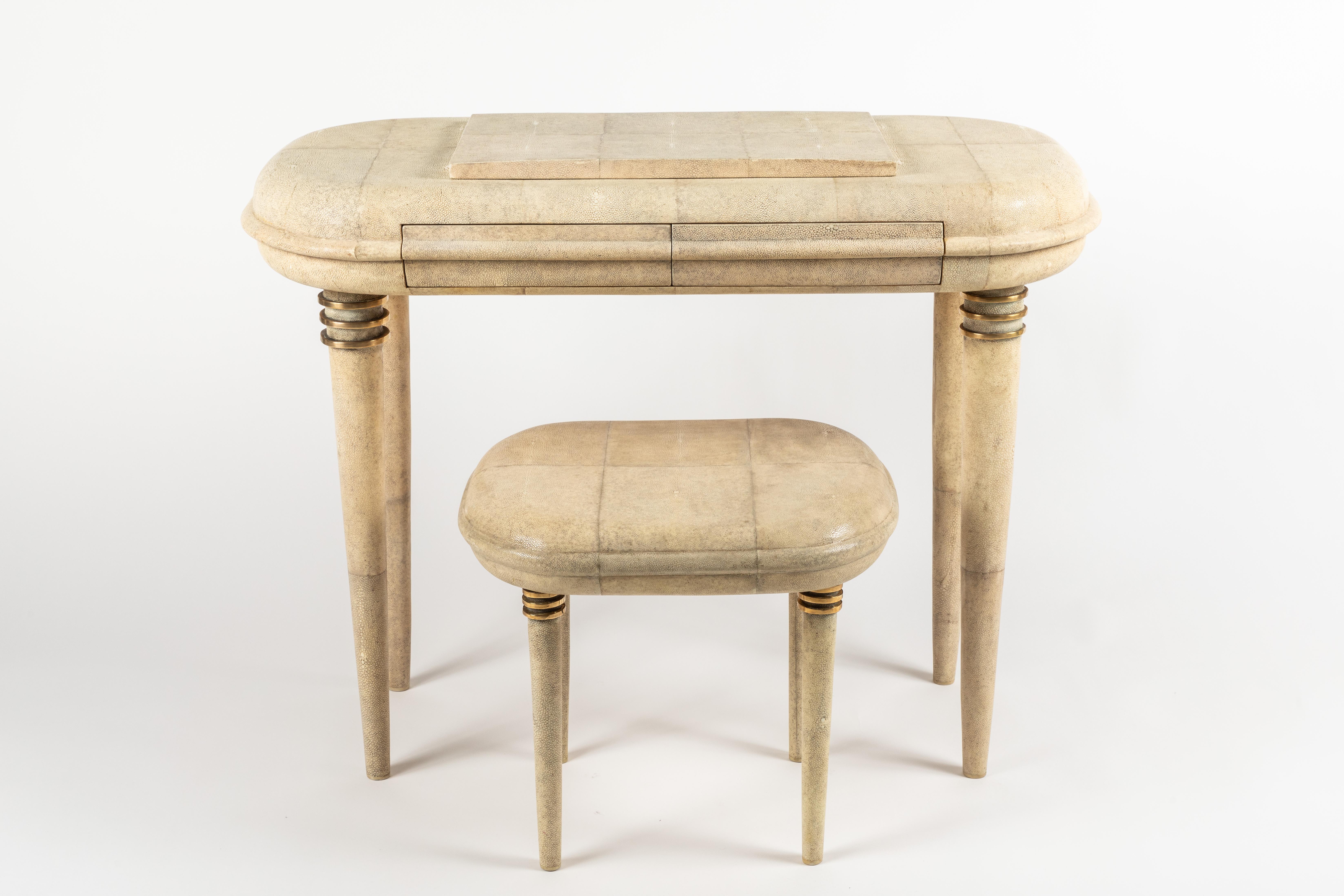 Shagreen Dressing Table and Stool by R&Y Augousti, Paris 4