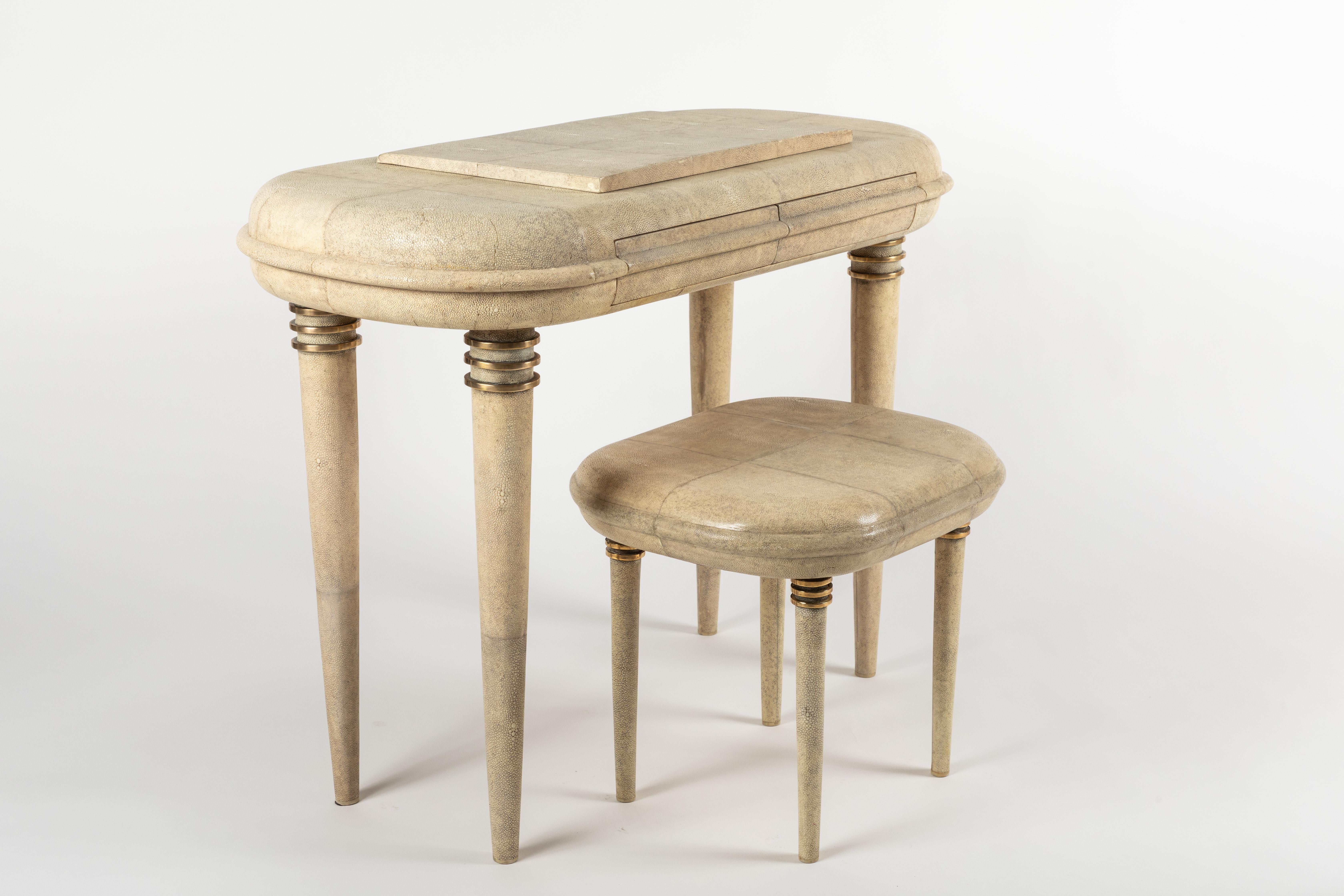Shagreen Dressing Table and Stool by R&Y Augousti, Paris 5