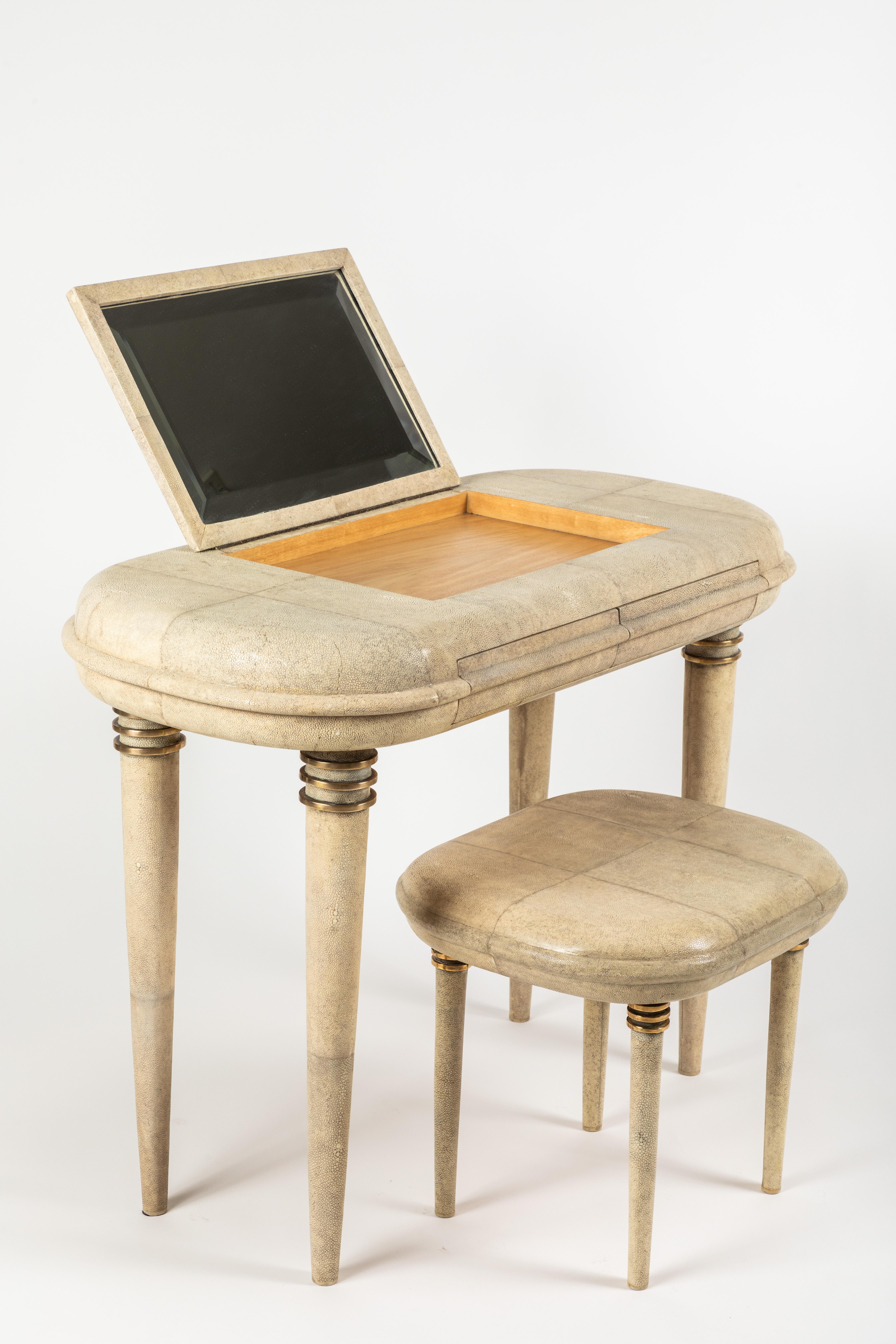 Shagreen Dressing Table and Stool by R&Y Augousti, Paris 6