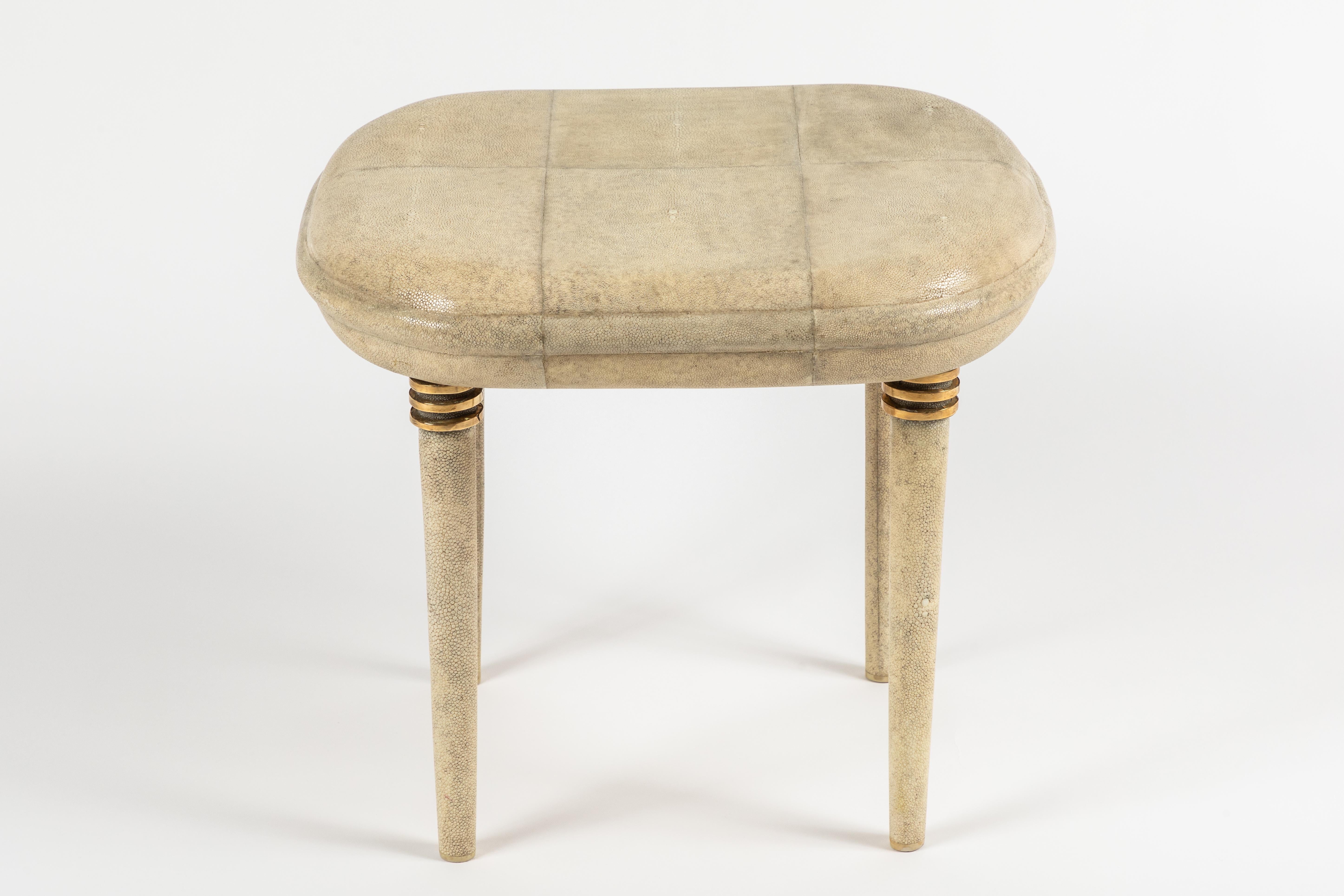 Polished Shagreen Dressing Table and Stool by R&Y Augousti, Paris