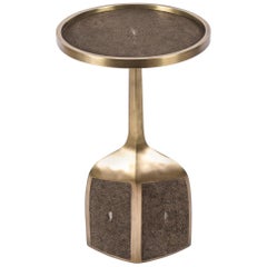 Shagreen End Table with Brass Details by R&Y Augousti
