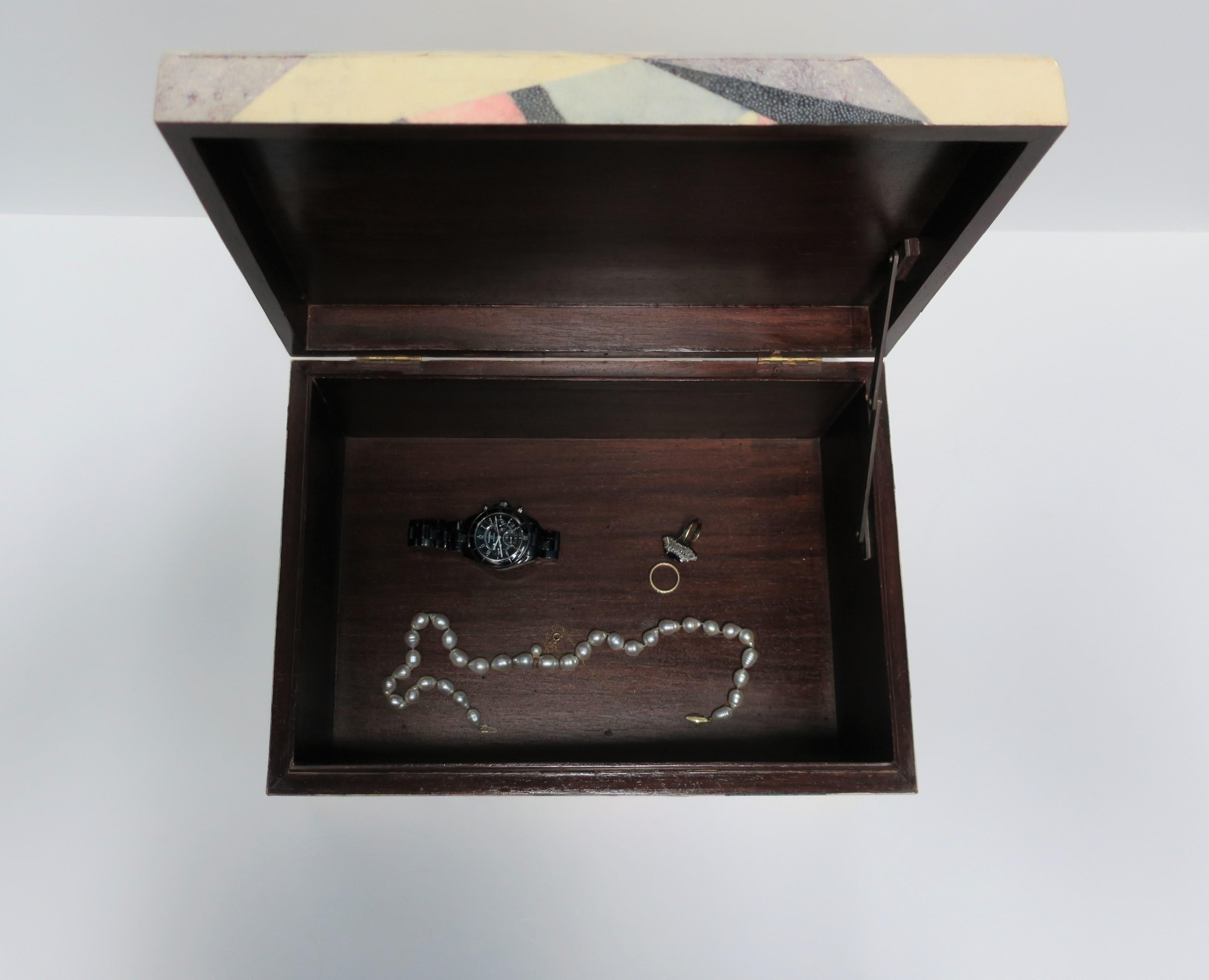 1980s Shagreen Jewelry Box by Designer Maitland Smith 2