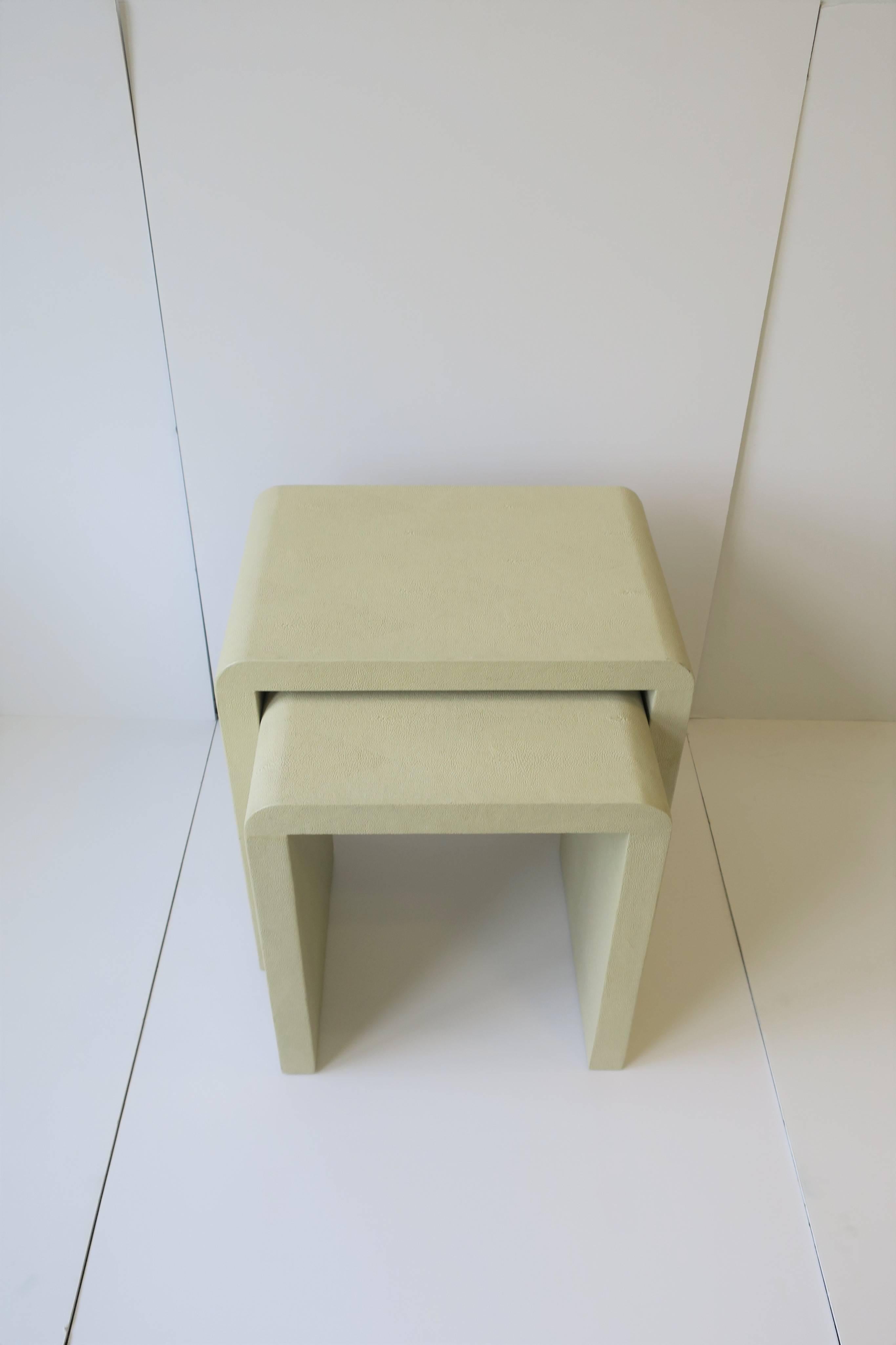 Modern Nesting Tables with Waterfall Edge, Set