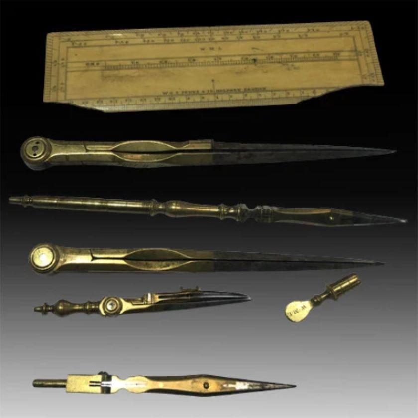 Shagreen Etui von W & S Jones Optiker mit wissenschaftlichen Instrumenten, um 1800 im Zustand „Gut“ im Angebot in London, GB