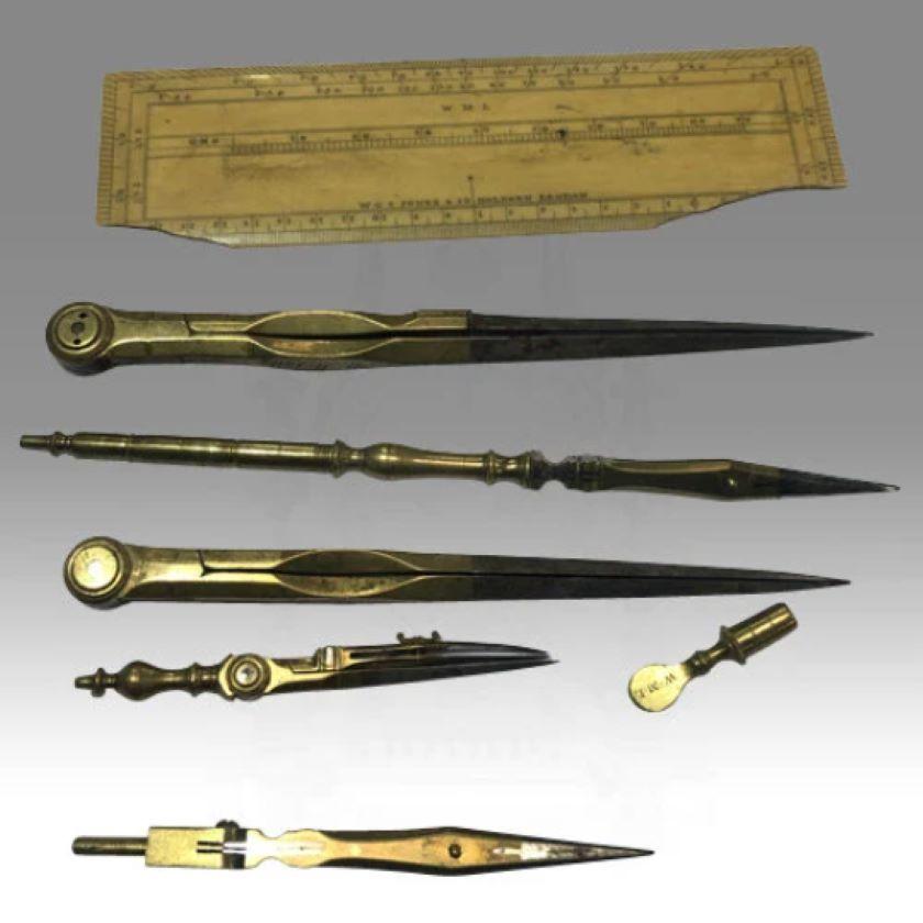 Shagreen Etui von W & S Jones Optiker mit wissenschaftlichen Instrumenten, um 1800 im Angebot 1