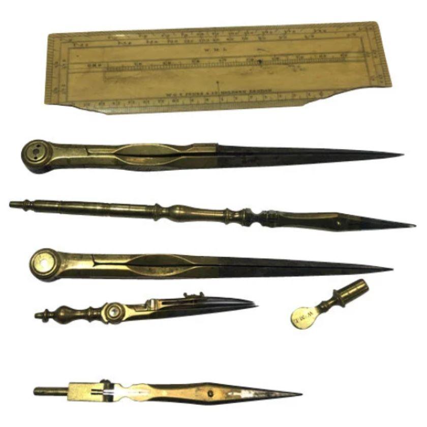 Shagreen Etui von W & S Jones Optiker mit wissenschaftlichen Instrumenten, um 1800 im Angebot 3