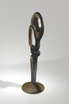 Shagreen Floor Lamp with Bronze-Patina Brass Details by R&Y Augousti