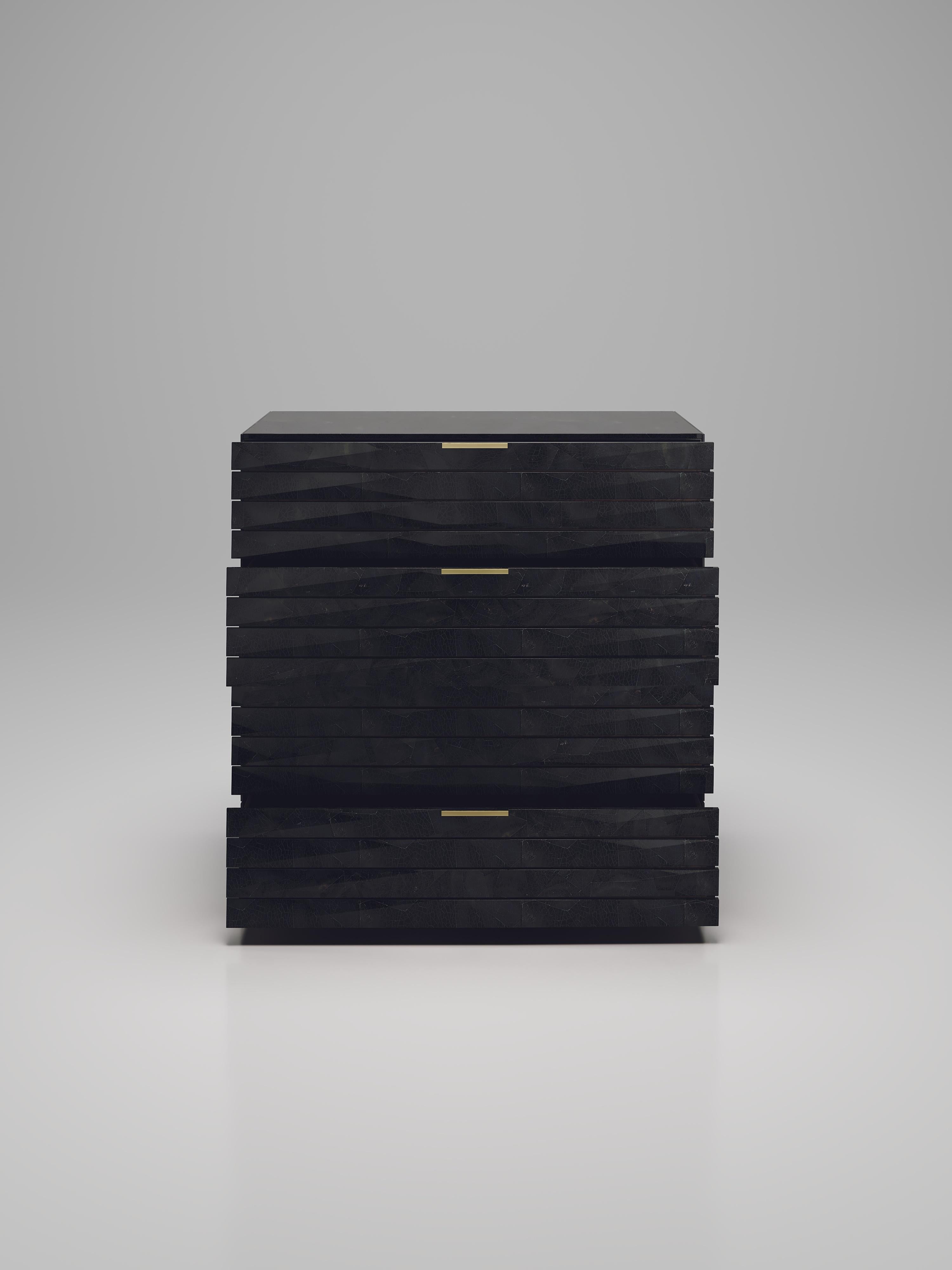 Shagreen kannelierter Hocker von R&Y Augousti im Angebot 7