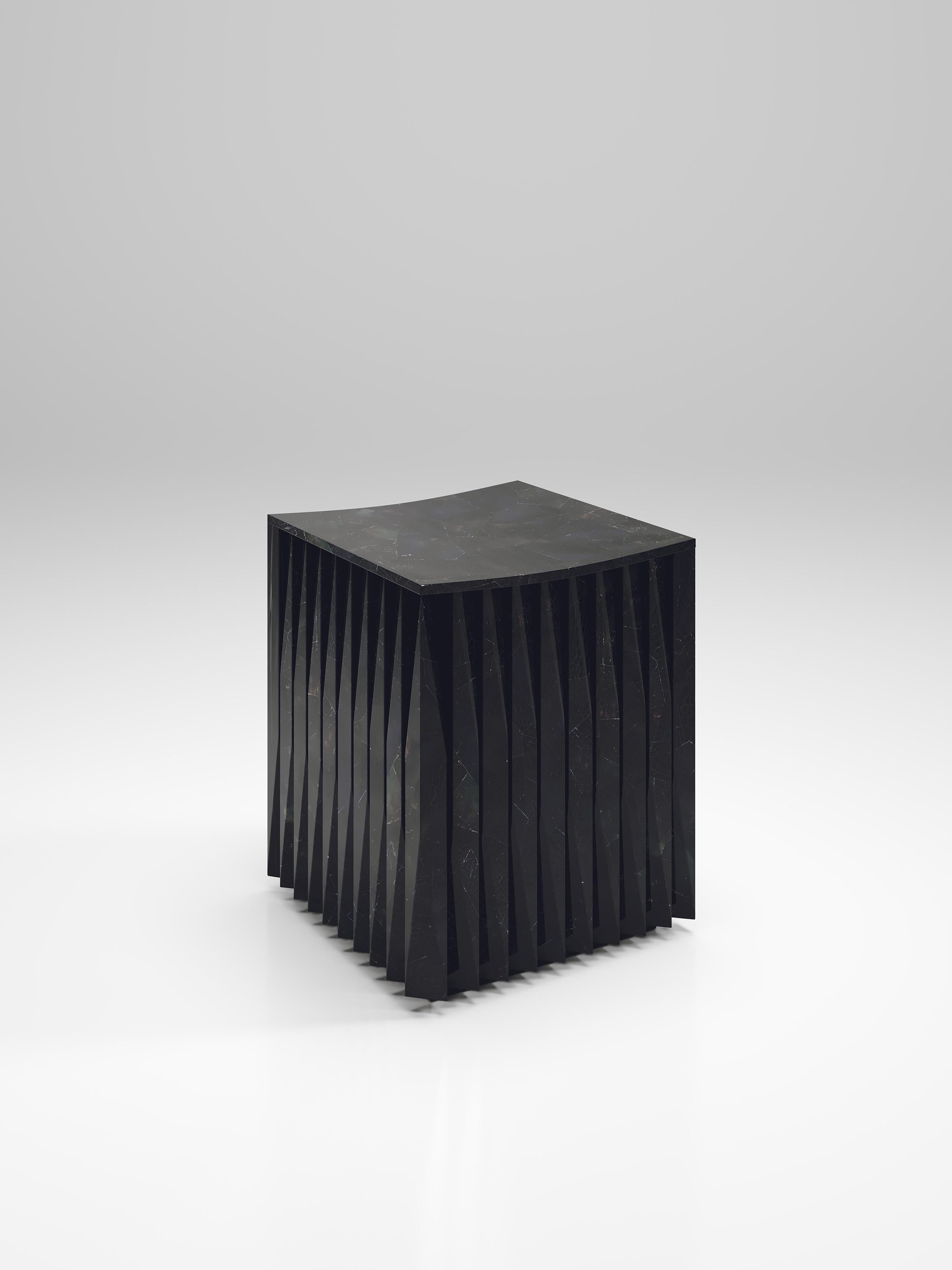 Shagreen kannelierter Hocker von R&Y Augousti (21. Jahrhundert und zeitgenössisch) im Angebot