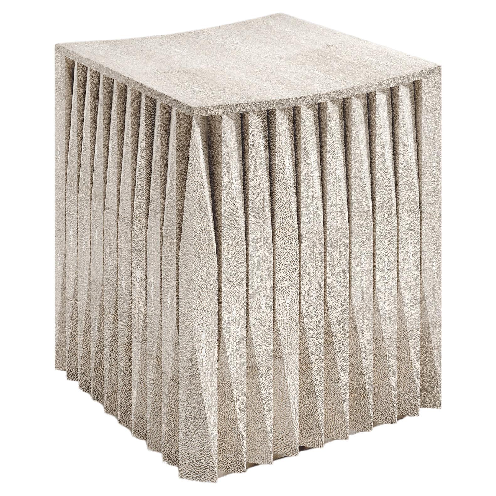 Shagreen kannelierter Hocker von R&Y Augousti im Angebot