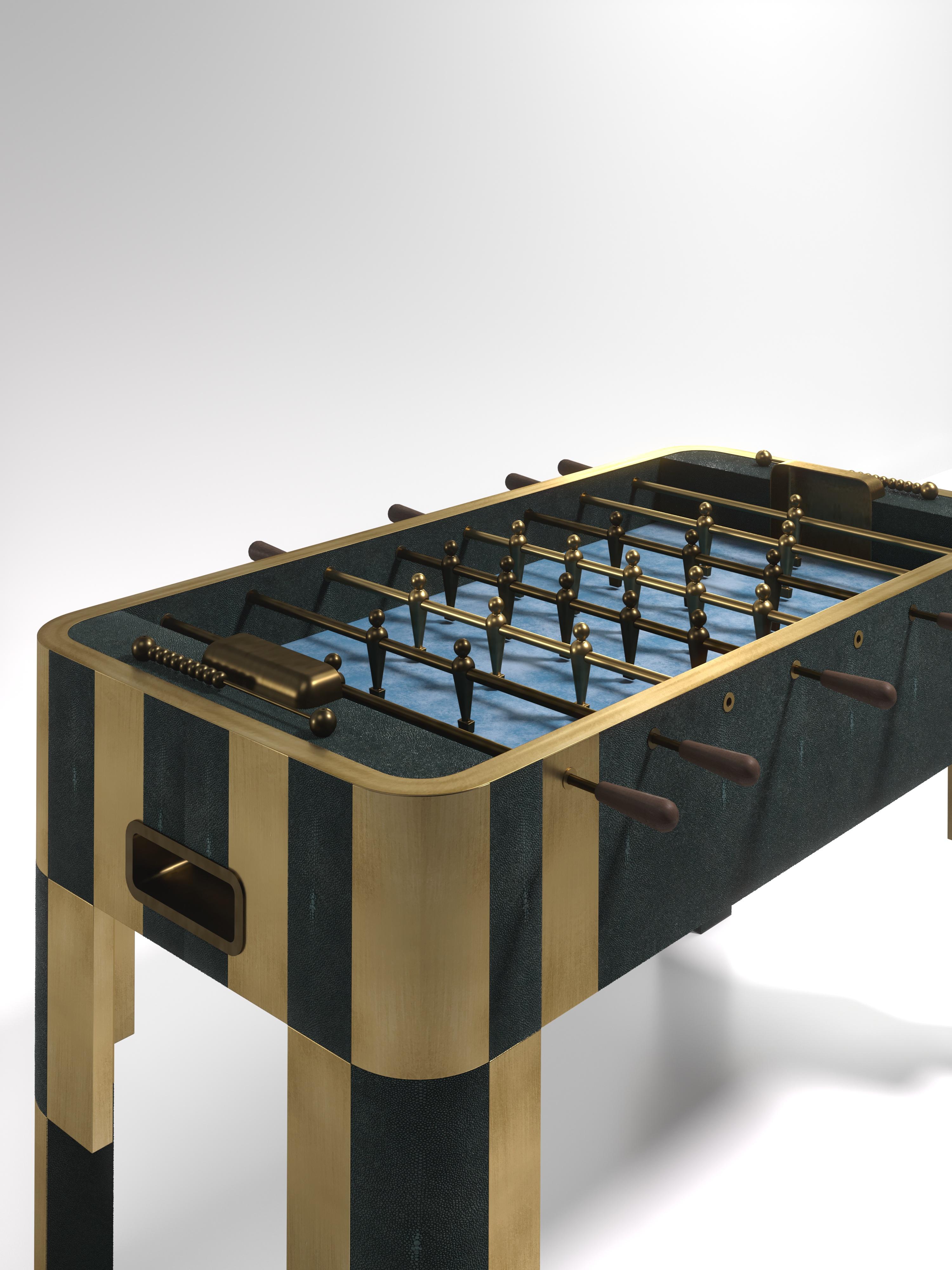 Futbolín de piel de zapa con detalles de latón patinado R&Y Augousti en venta 4