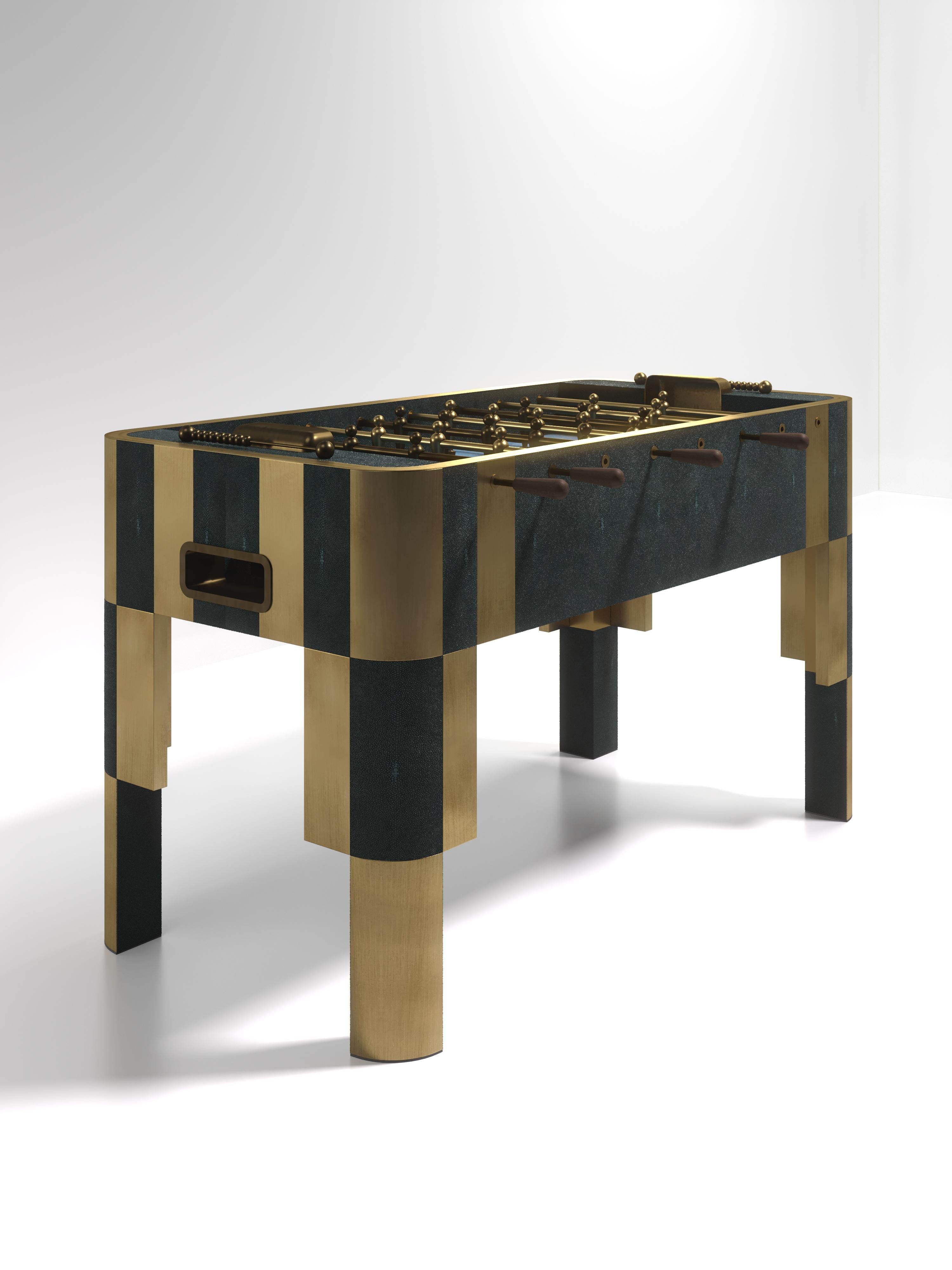 Futbolín de piel de zapa con detalles de latón patinado R&Y Augousti en venta 7
