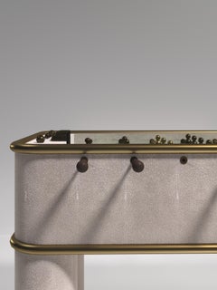 Shagreen Foosball Table with Bronze-Patina Brass Accents R&Y Augousti