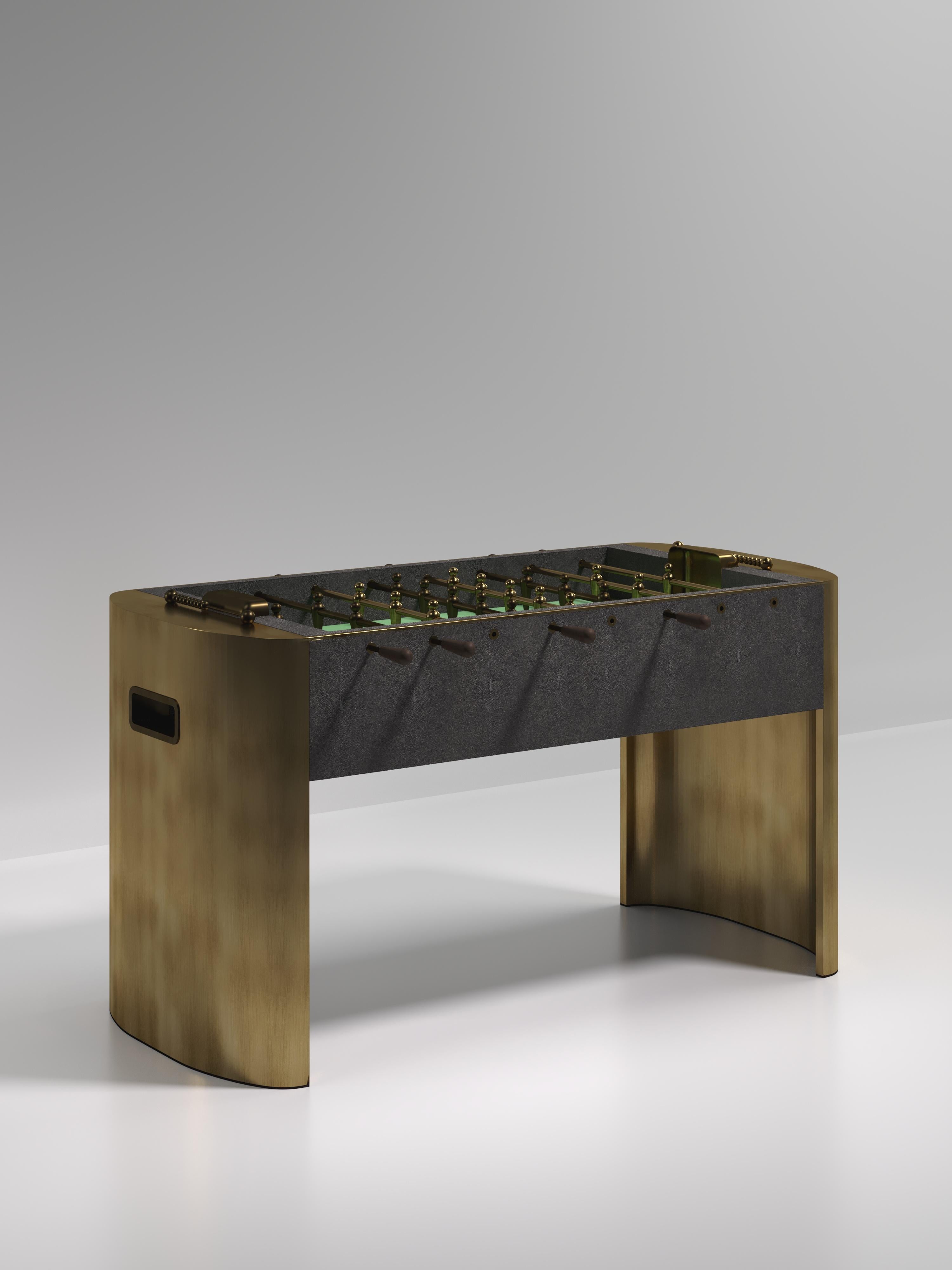 Futbolín de piel de zapa con detalles de latón patinado R&Y Augousti en Nuevo estado para la venta en New York, NY