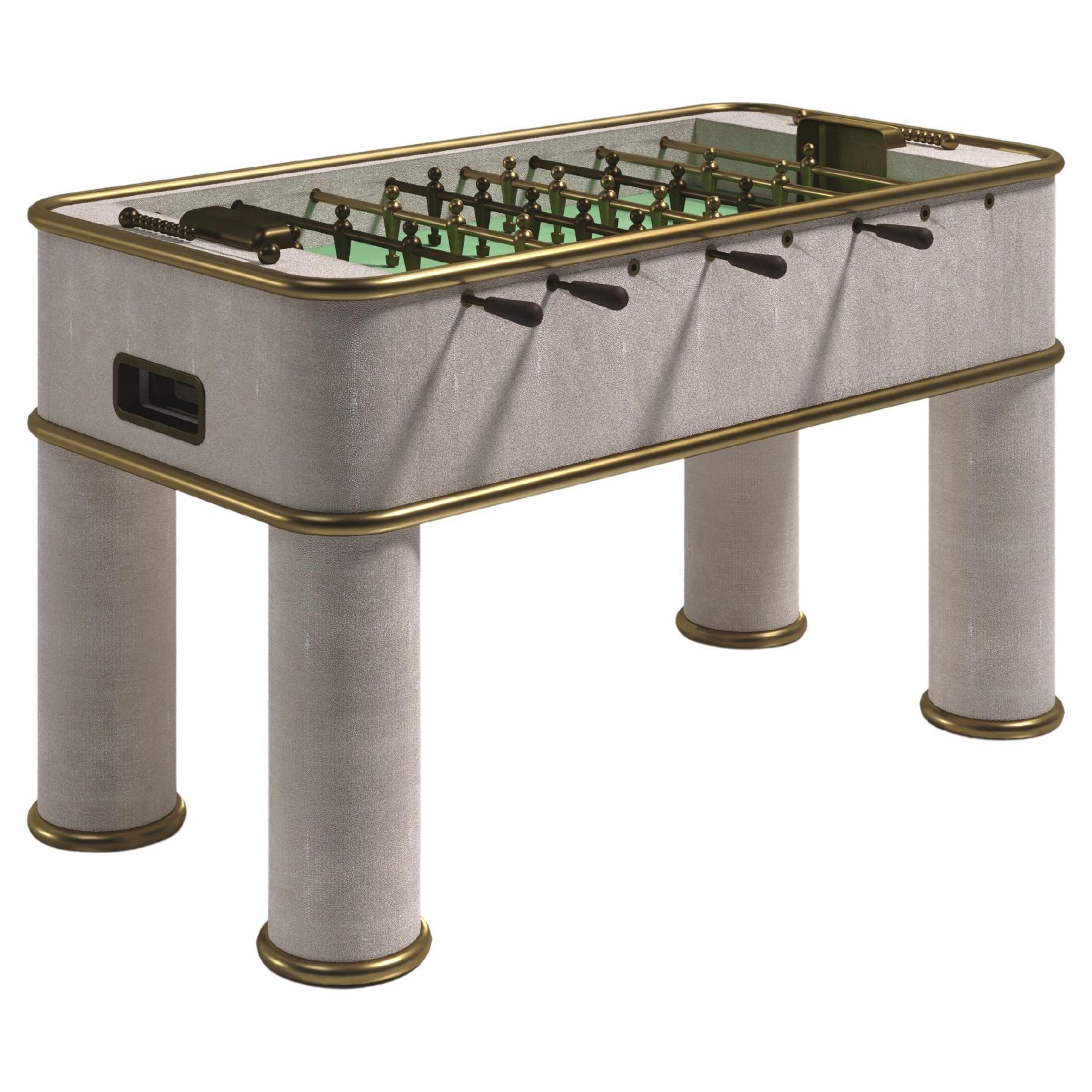 Foosballtisch aus Chagrinleder mit Bronze-Patina-Messing-Akzenten R&Y Augousti