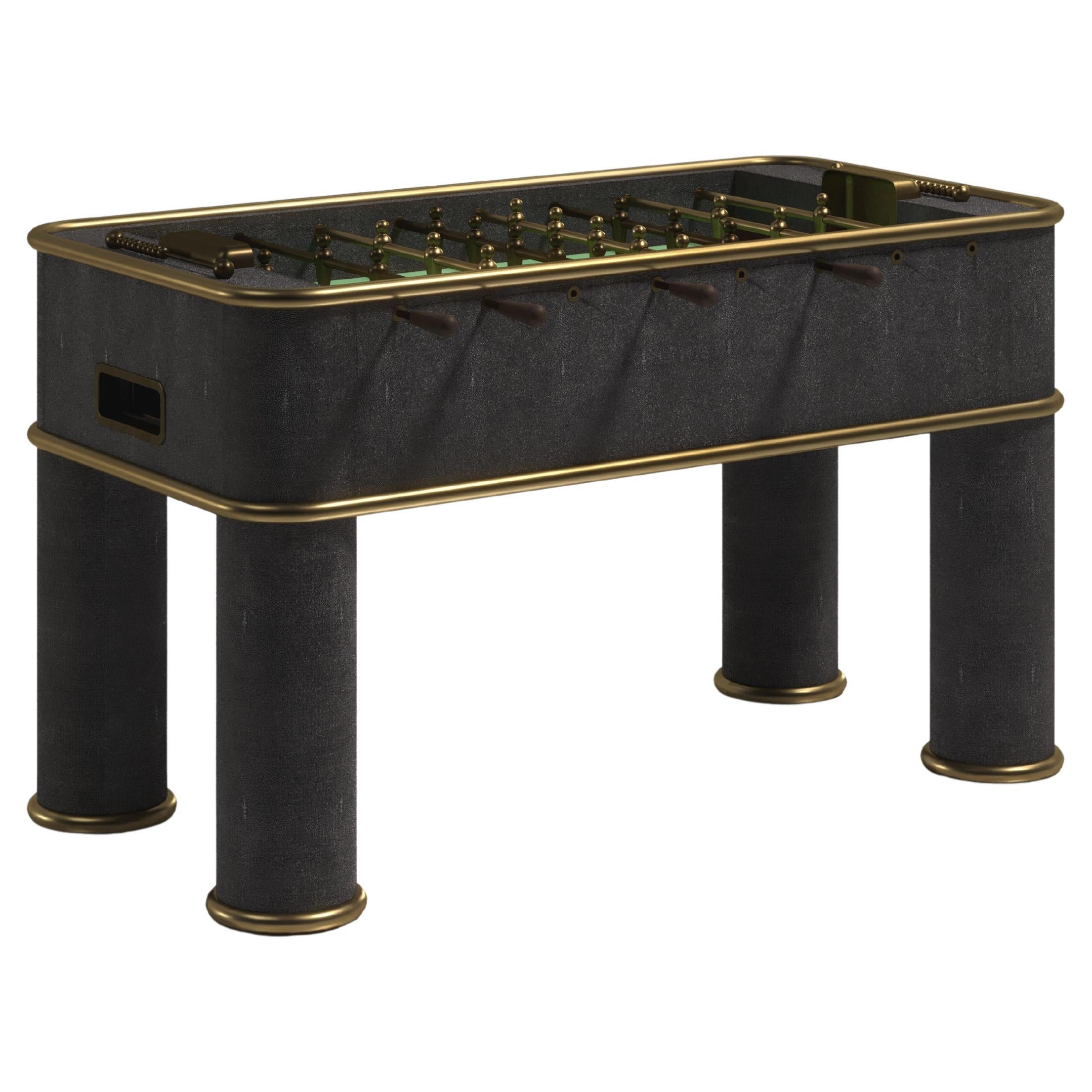 Foosballtisch aus Chagrinleder mit Bronze-Patina-Messing-Akzenten R&Y Augousti