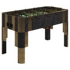 Foosballtisch aus Chagrinleder mit Bronze-Patina-Messing-Akzenten R&Y Augousti