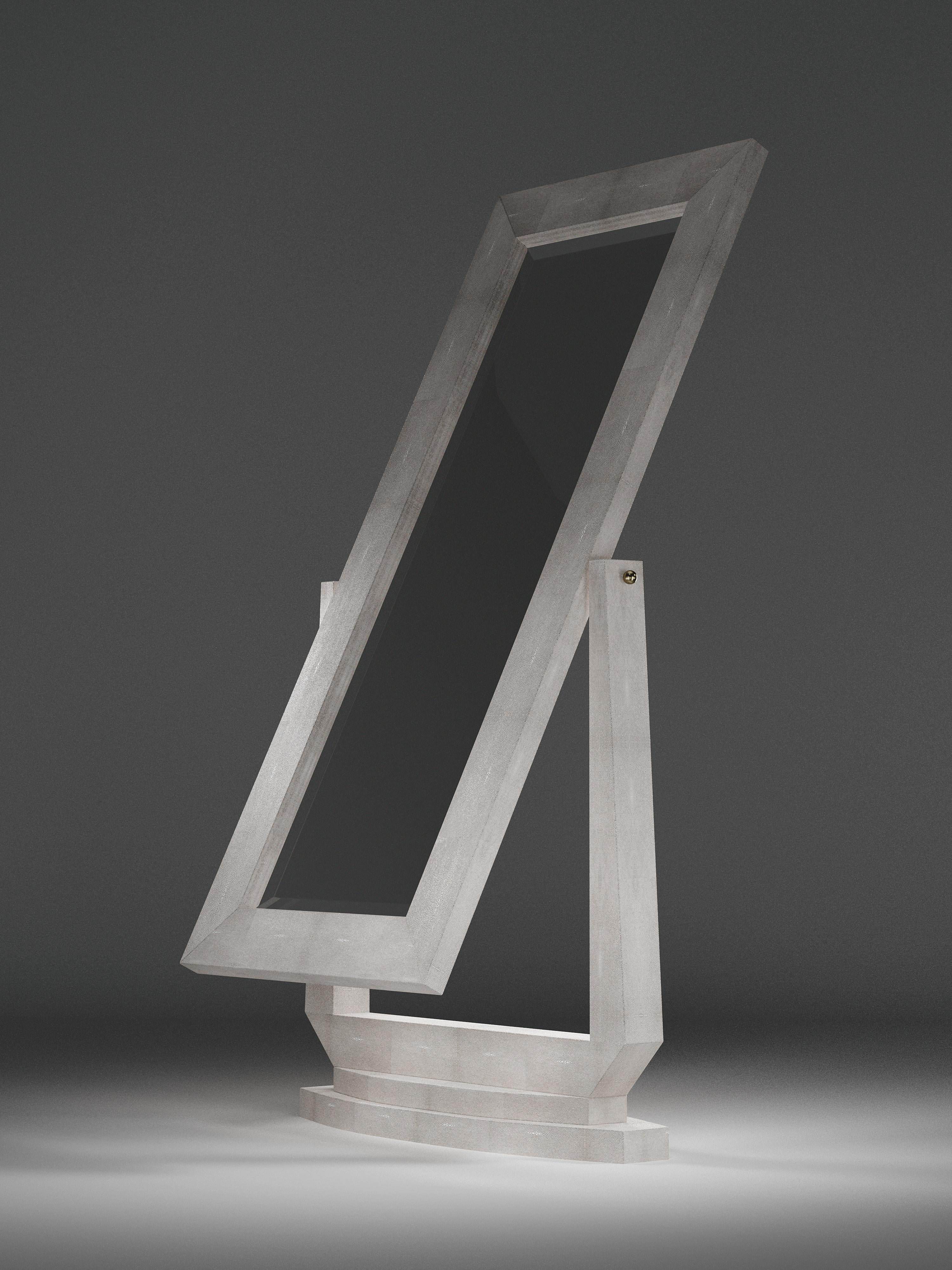Philippine Shagreen Full Length Floor Mirror and Side Tables by R&Y Augousti For Sale