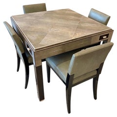 Shagreen Game Table and Four Chairs Set