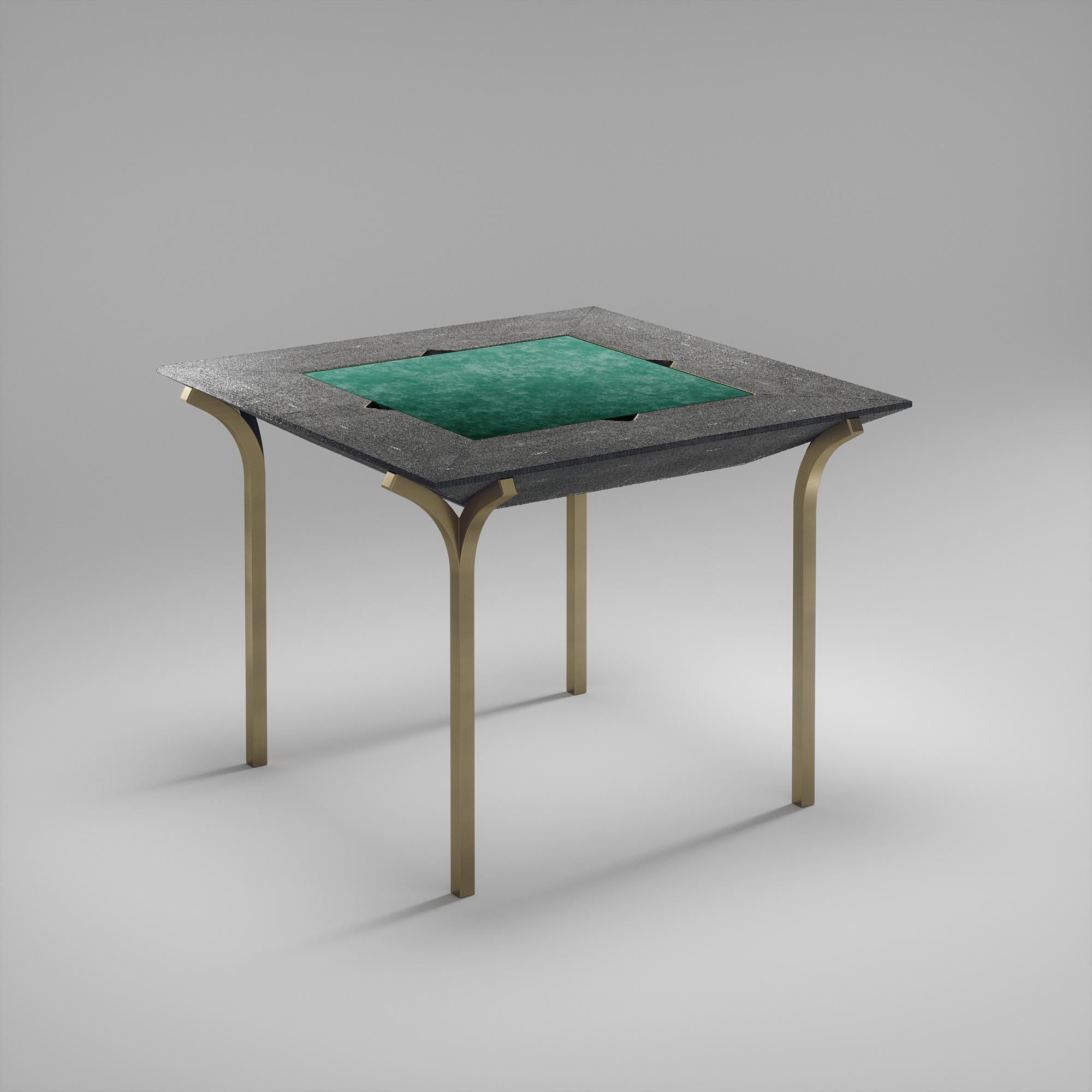 Table de jeu en galuchat avec accents en bronze-patina et laiton R&Y Augousti en vente 4