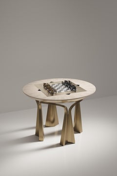 Shagreen-Spieltisch mit Bronze-Patina-Messing-Akzenten R&Y Augousti