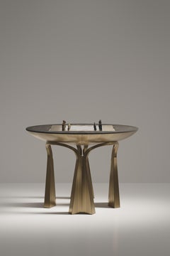 Table de jeu en galuchat avec accents en laiton Patina R&Y Augousti