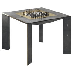 Shagreen Game Table with Bronze-Patina Brass Accents R&Y Augousti
