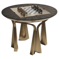 Shagreen-Spieltisch mit Bronze-Patina-Messing-Akzenten R&Y Augousti