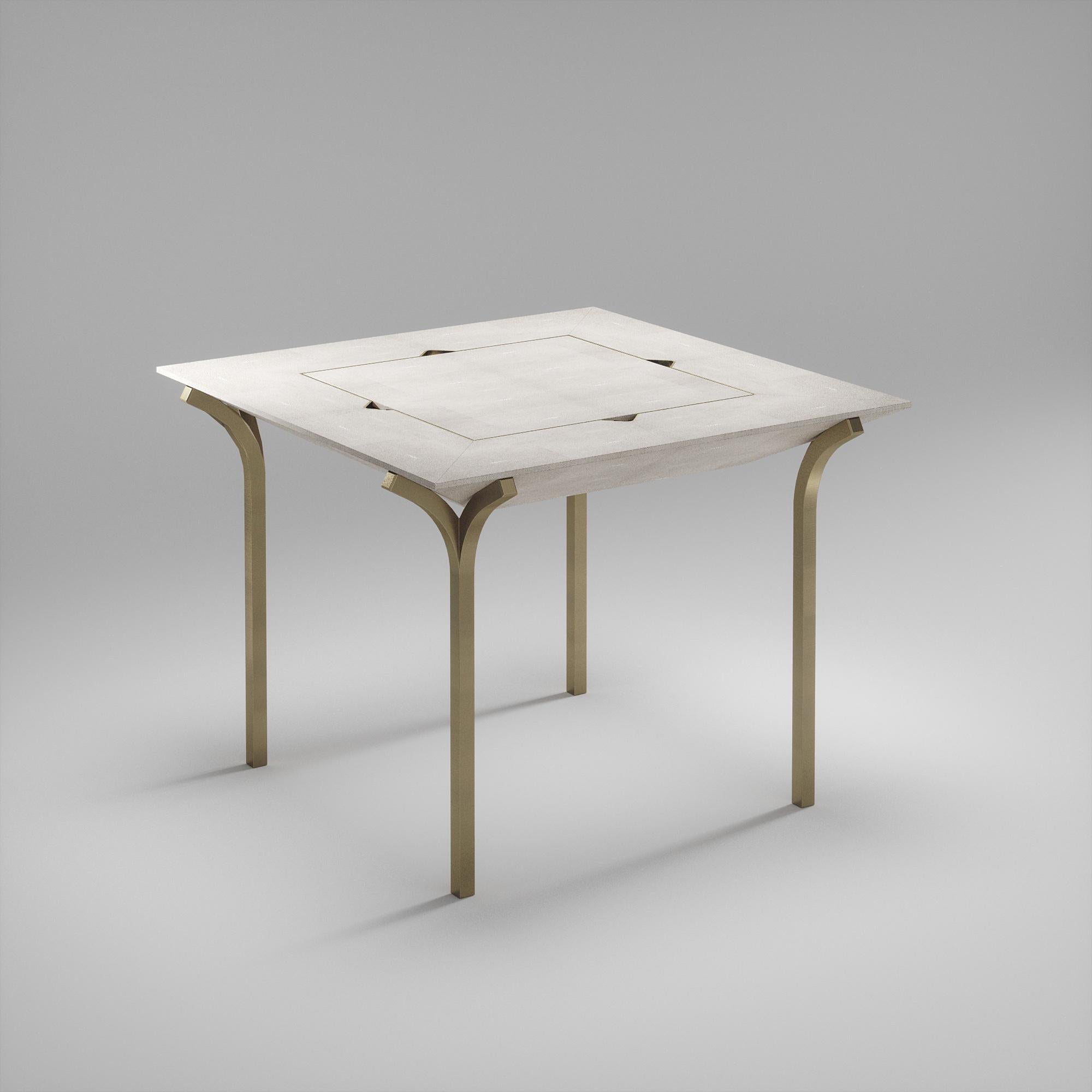 Shagreen-Spieltisch mit verchromter Oberfläche und polierten Stahlakzenten R&Y Augousti im Angebot 8