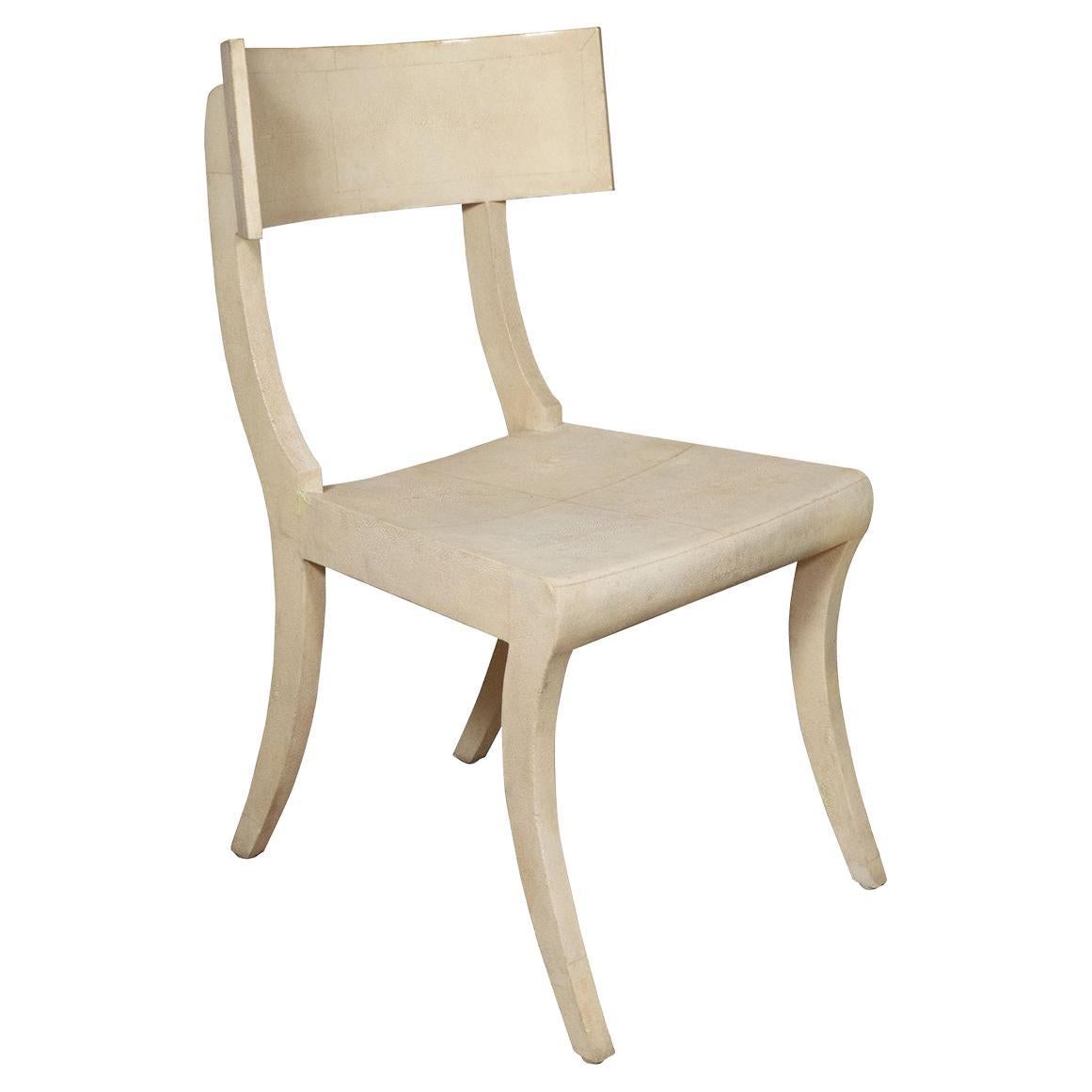 Shagreen Klismos Style Chair  For Sale