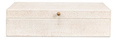 Schachtel aus Shagreen-Leder in Elfenbein, 2er-Set