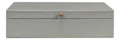 Scatola in pelle shagreen color grigio tempesta, set da 2