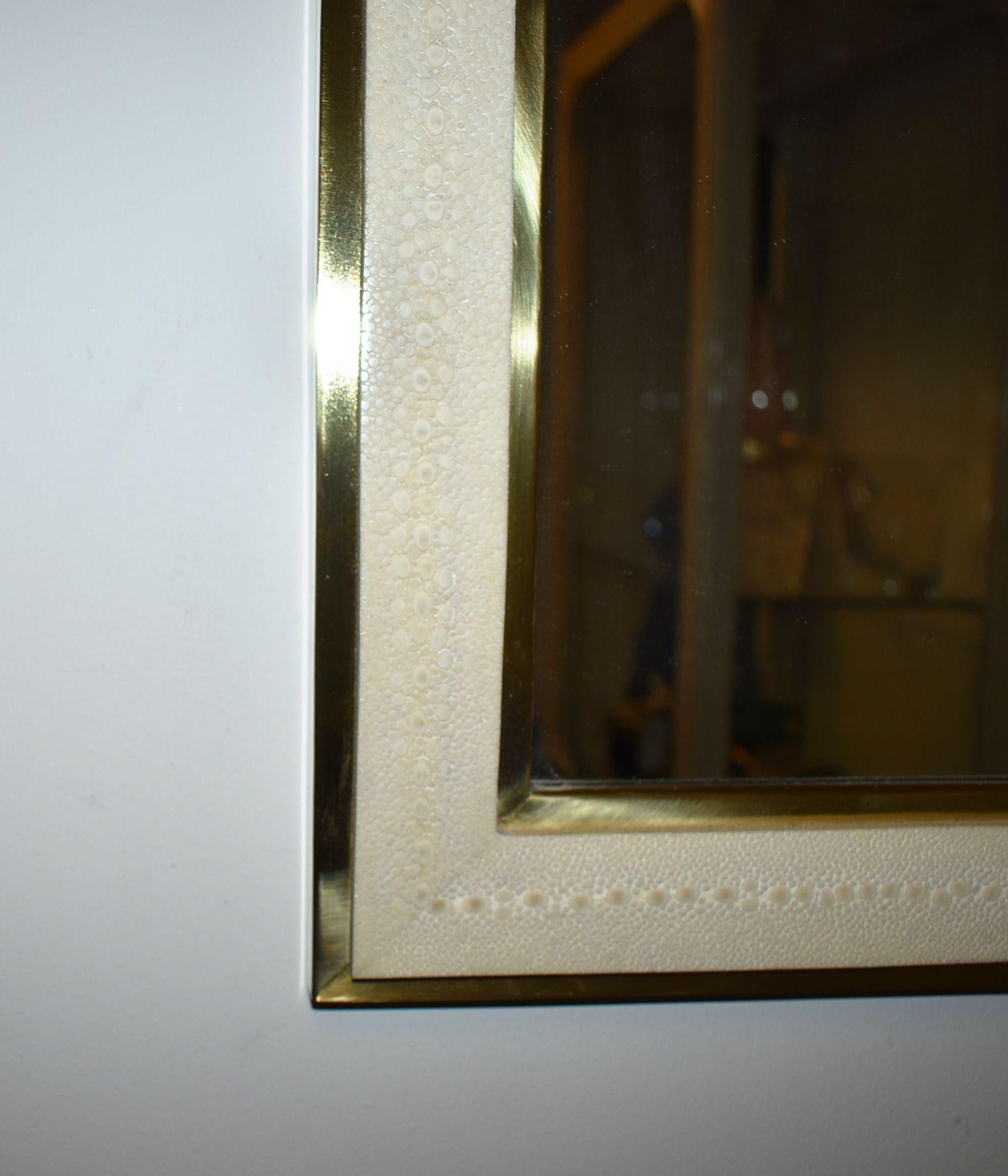 Contemporary Shagreen Mirror For Sale