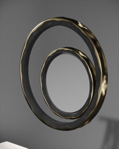 Shagreen Mirror with a Bronze-Patina Brass Frame by R&Y Augousti