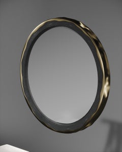 Shagreen Mirror with a Bronze-Patina Brass Frame by R&Y Augousti