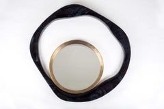 Shagreen Mirror with a Bronze-Patina Brass Frame by R&Y Augousti