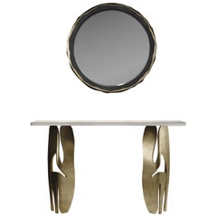 Shagreen Mirror with a Bronze-Patina Brass Frame by R&Y Augousti