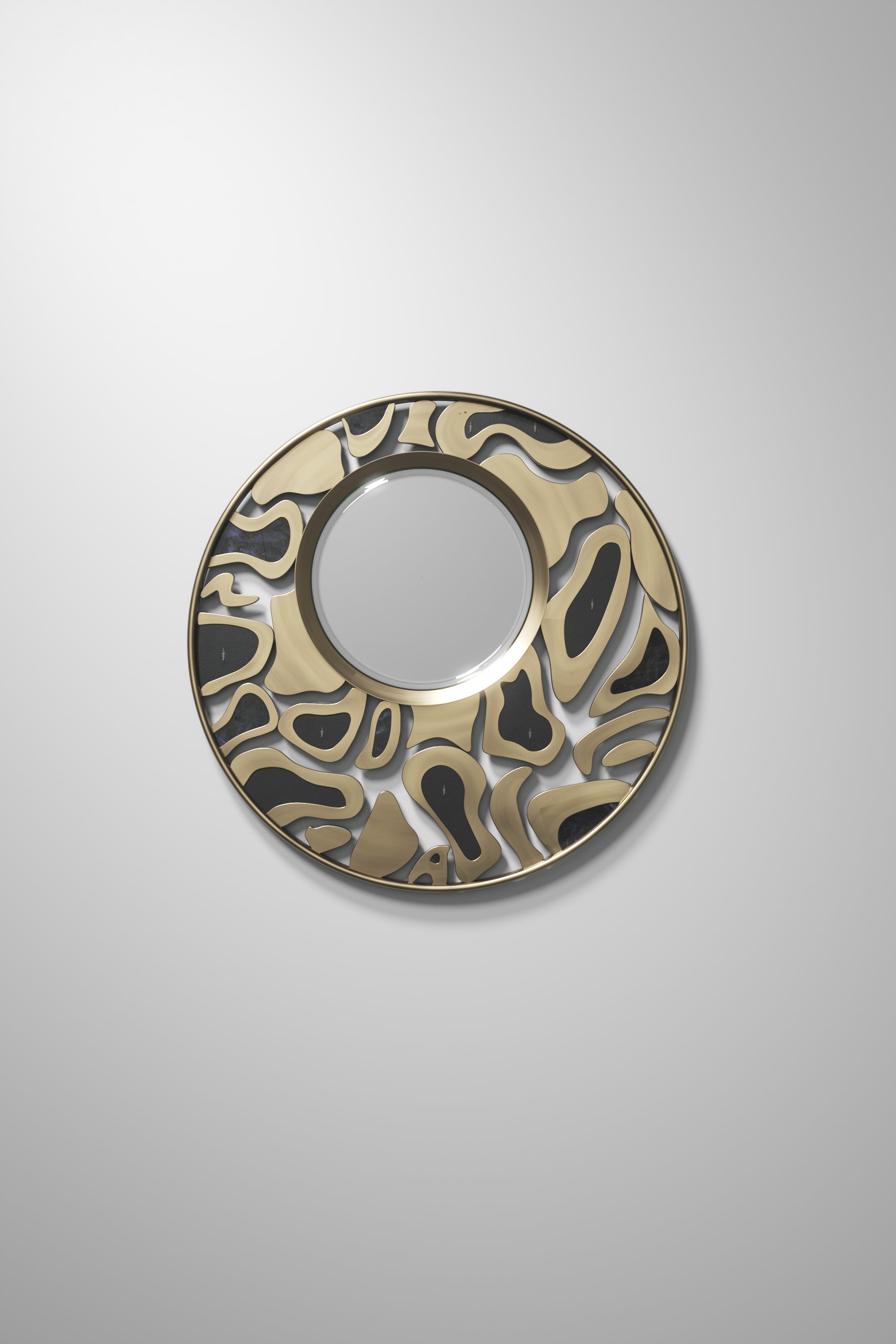 Shagreen Mirror with Bronze-Patina Brass Details by Kifu Paris In New Condition For Sale In New York, NY