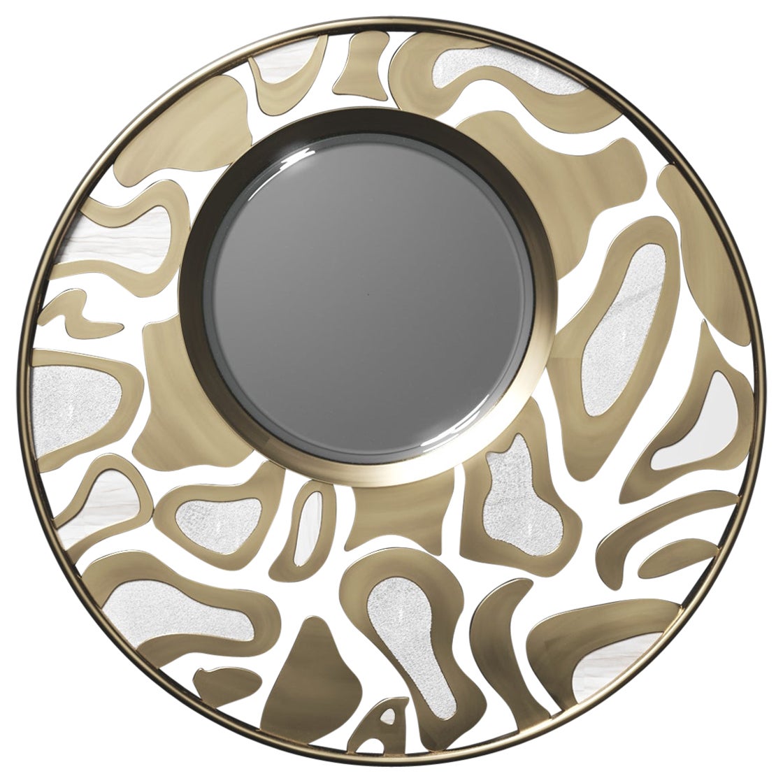 Shagreen Mirror with Bronze-Patina Brass Details by Kifu Paris