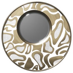 Shagreen Mirror with Bronze-Patina Brass Details by Kifu Paris