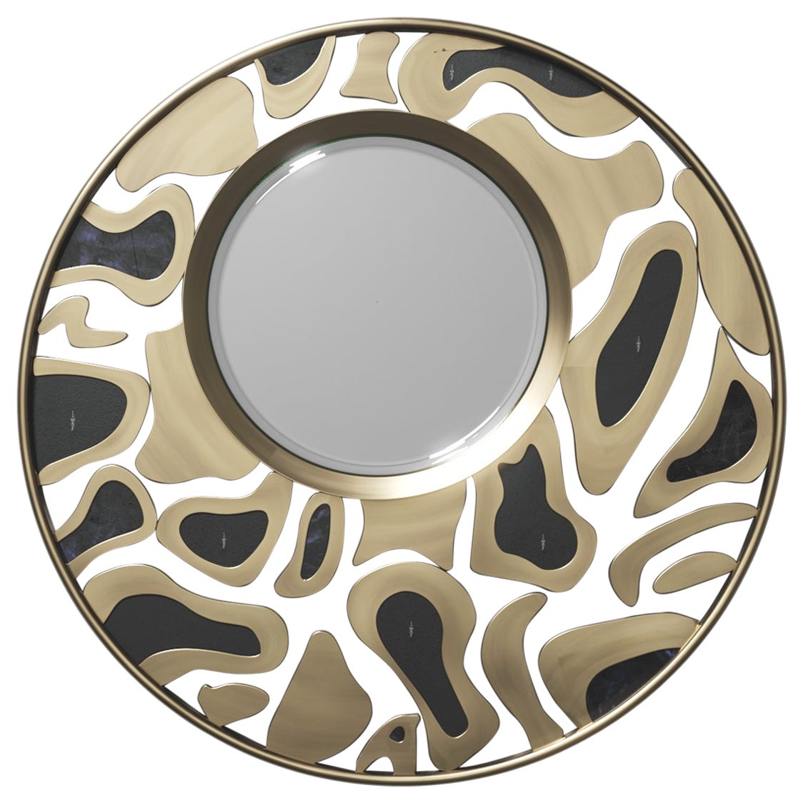 Shagreen Mirror with Bronze-Patina Brass Details by Kifu Paris