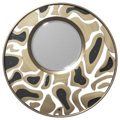 Shagreen Mirror with Bronze-Patina Brass Details by Kifu Paris