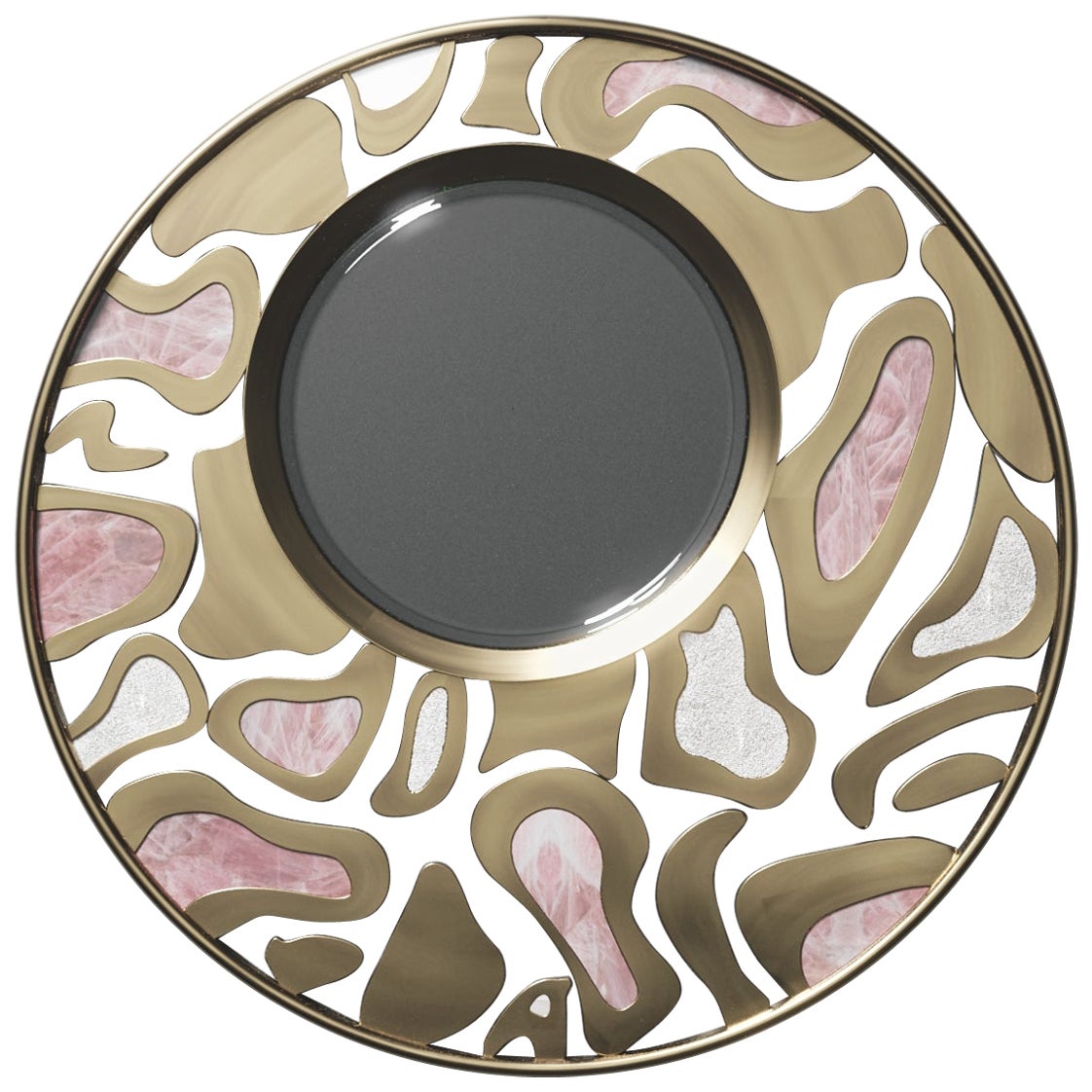 Shagreen Mirror with Bronze-Patina Brass Details by Kifu Paris
