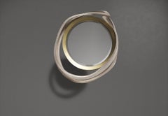 Shagreen Mirror with Bronze-Patina Brass Details by R&Y Augousti