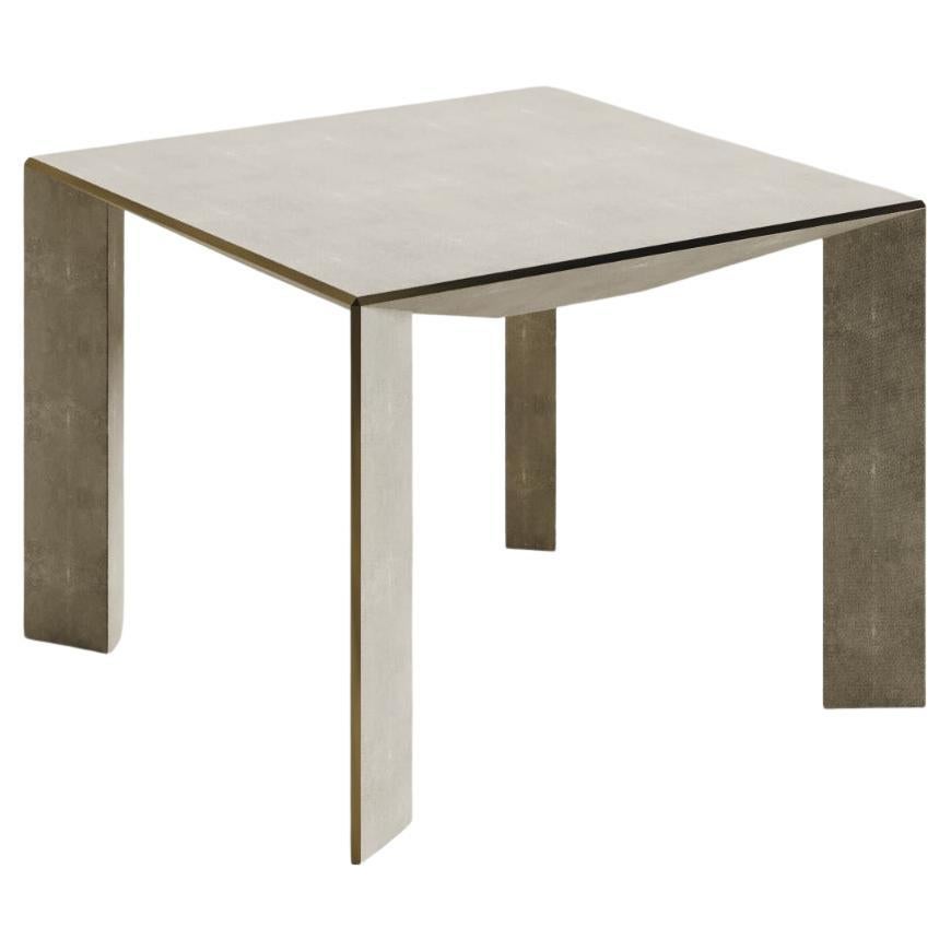 Shagreen Breakfast Table with Bronze-Patina Brass Accents R&Y Augousti