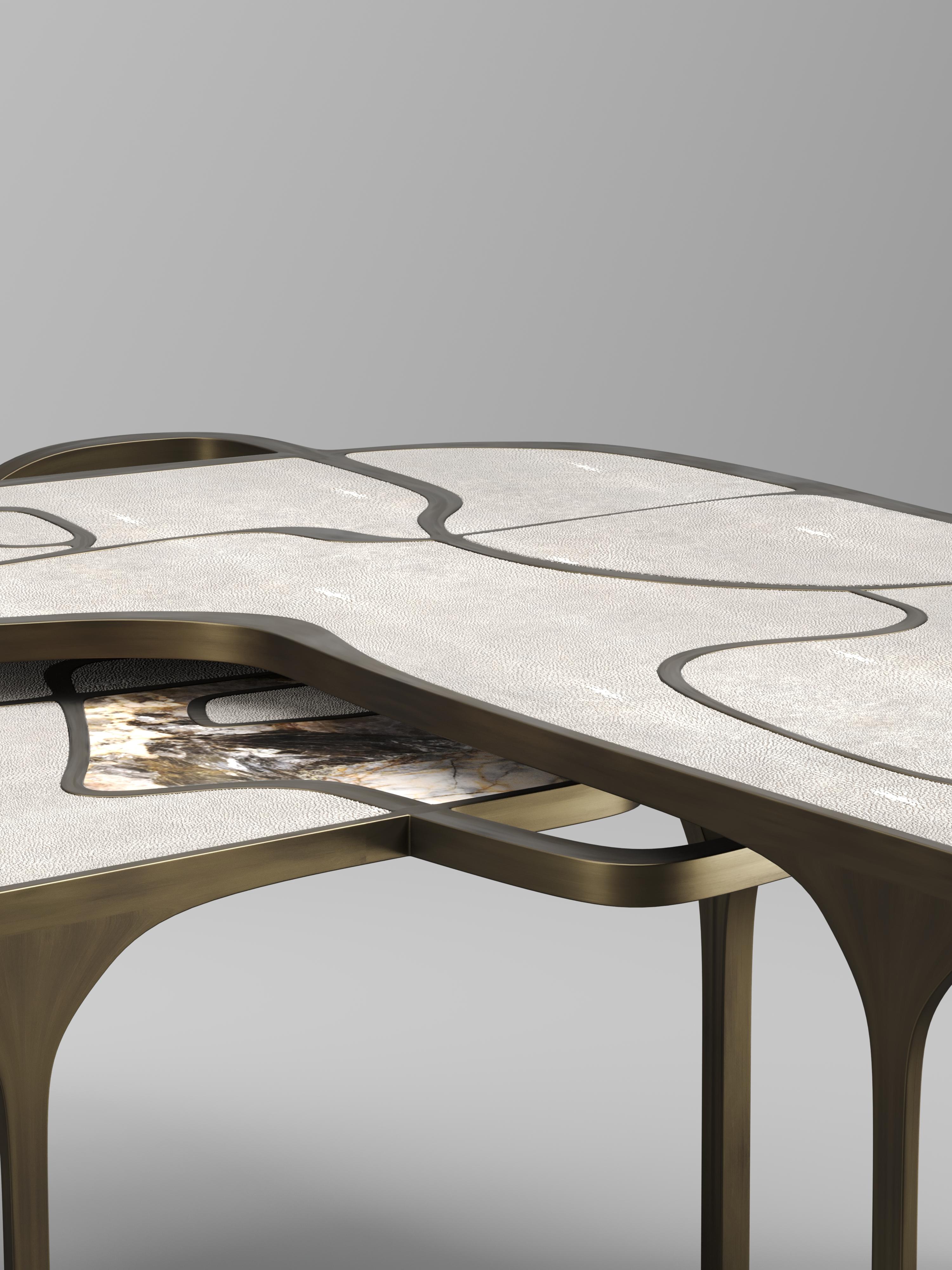 The Paris based label has distinguished themselves since their launch, with their iconic use of shagreen mixed with brass and other exotic materials. All furniture is handcrafted by skilled artisans, ultimately making each piece unique, designed in