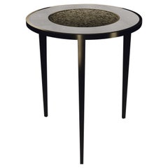 Shagreen Nesting Side Table with Bronze-Patina Brass Accents by R&Y Augousti
