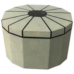 Shagreen Octagonal Box with Ebony Inlay